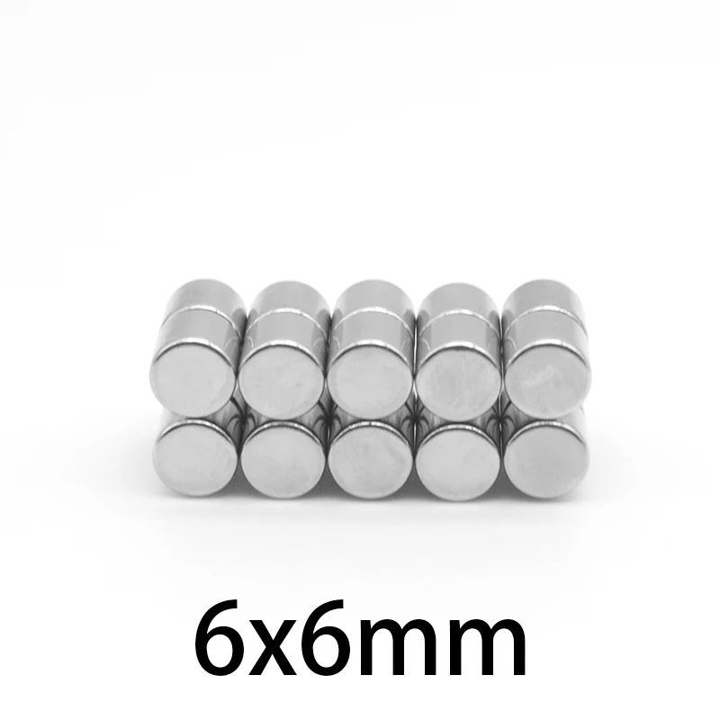 20/50/100/150/200/300PCS 6x6 mm Round Strong Powerful Magnetic Magnet N35 Permanent Neodymium Magnet Disc 6x6mm  6*6 mm