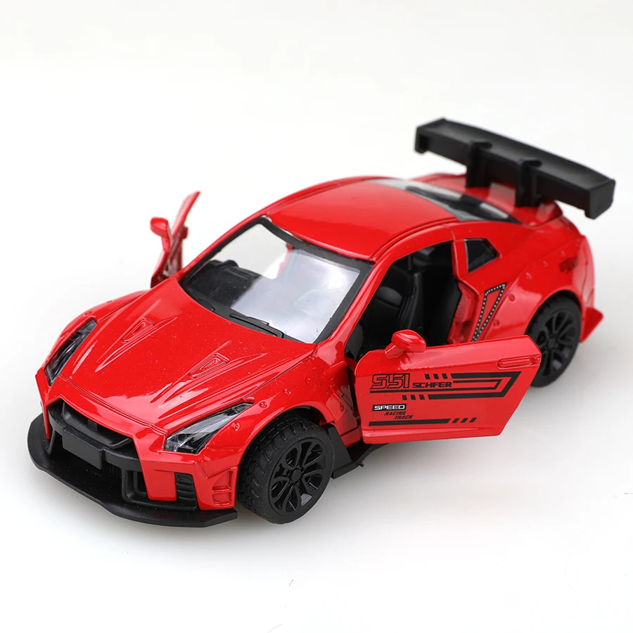 (袋入り) 1/36 日本風ダイキャストプルバックレーシングカーモデル、クールな塗装仕上げ、男の子のおもちゃ、金属ダイキャスト、装飾。