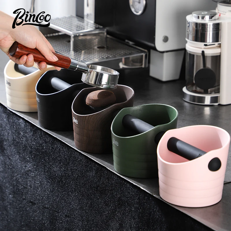 Bincoo Wood Grain Coffee Dregs Bucket Household Italian Waste Dregs Storage Tool Knocking Powder Bucket Coffee Mini Pressing Powder