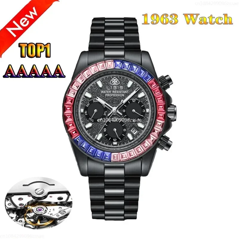 

AAAAA 1963 Watch Fully Automatic Mechanical Men's Watches Business High End Luxury Sapphire Crystal Diamond Set Men's Watch