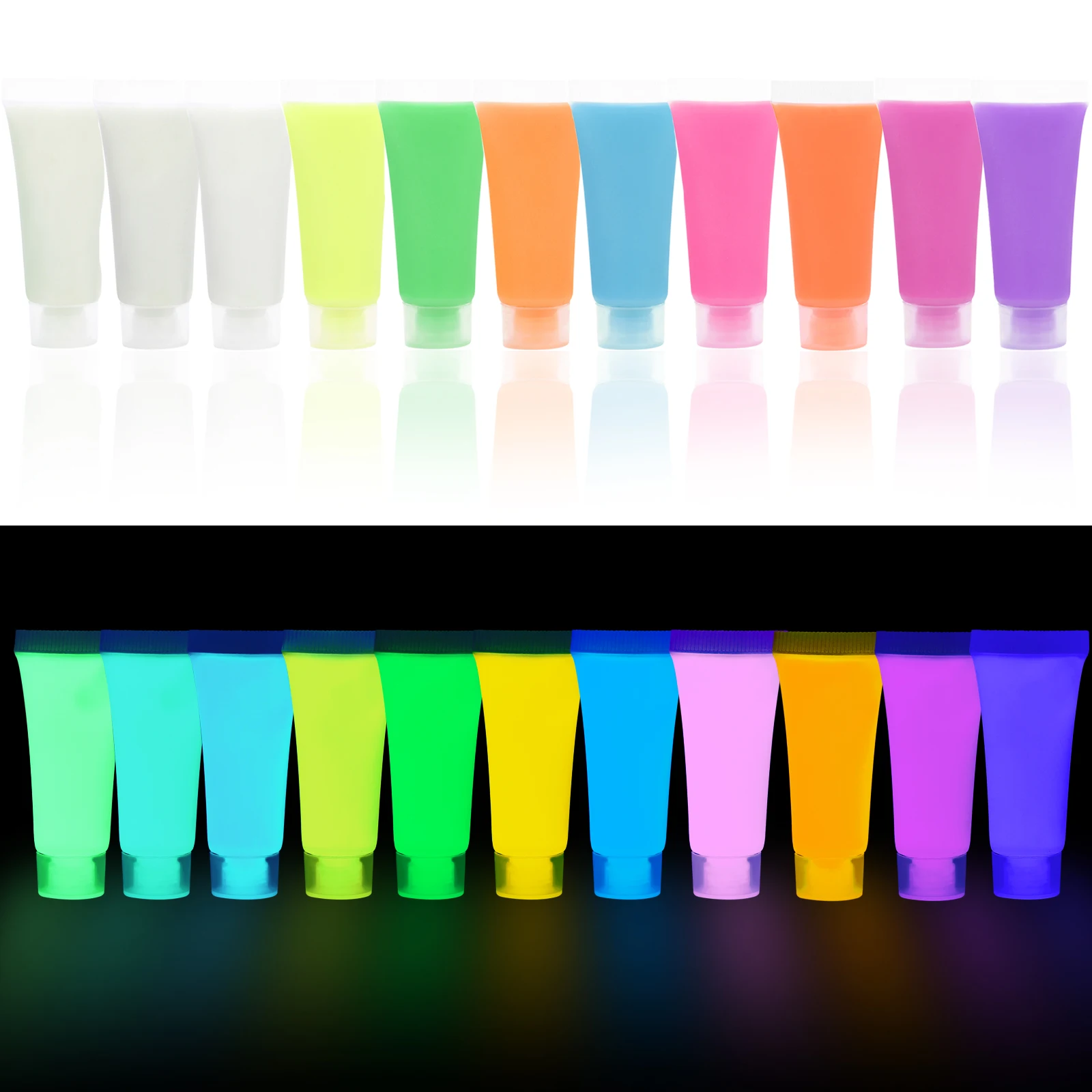 15-20g/Bottle Dark Light Fluorescent Luminous Paint Epoxy Resin Pigment Glow In Dark Acrylic Paints For DIY Party Resin Supplies