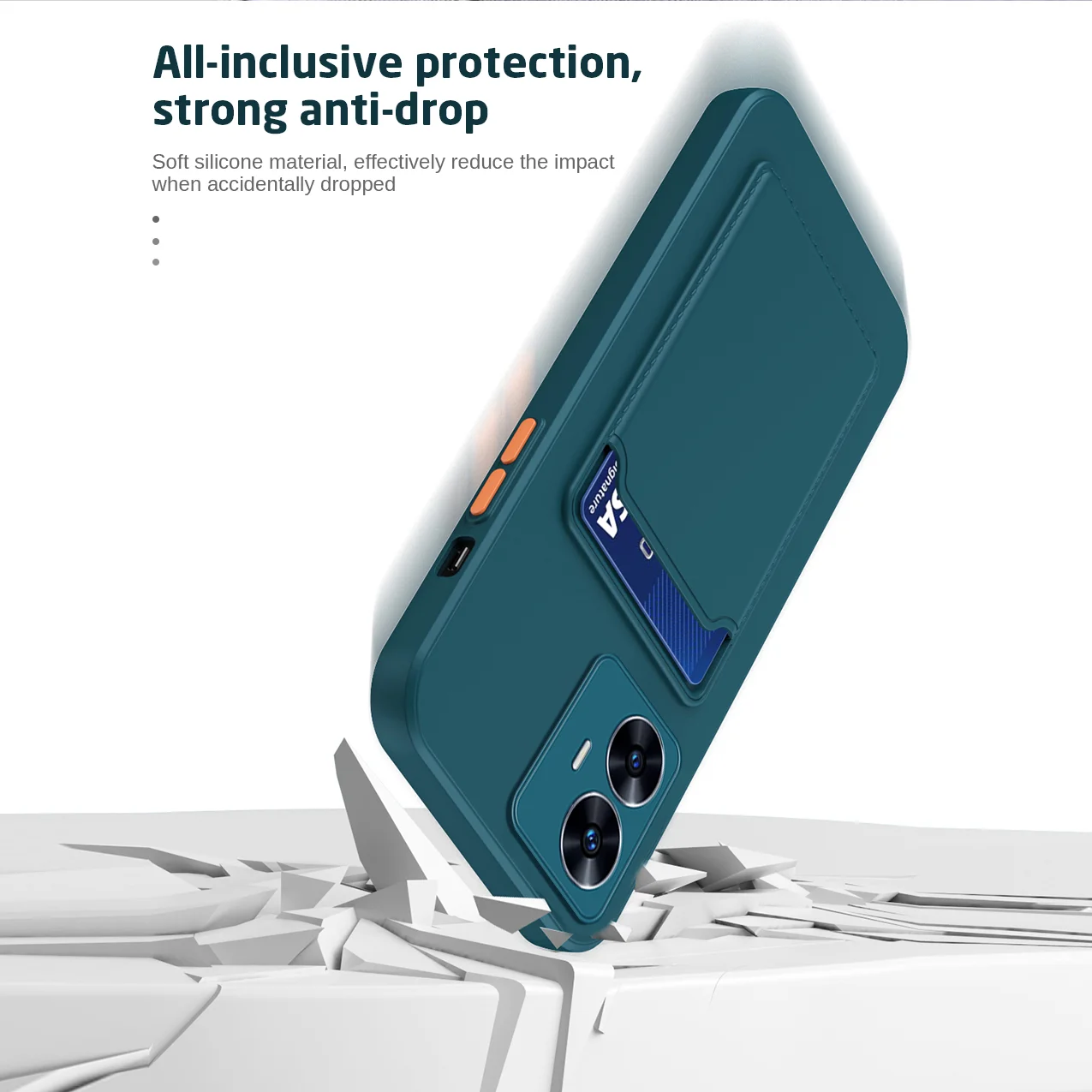 فتحة بطاقة محفظة حامل غطاء ل Realme C55 5G حافظة كاندي اللون كاميرا حماية سيليكون لينة الغطاء الخلفي على RealmeC55 C 55 C33