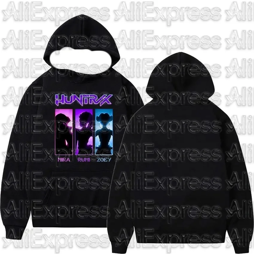 

KPop Demon Hunters Huntrix Logo Hoodie Men's Loose Movie Print Hoodie Hot Selling Pattern Autumn/Winter Hoodie Men's Top
