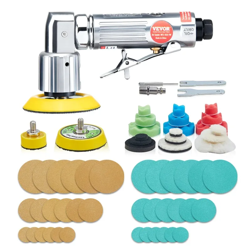 

【Best Choice】 Mini Air Sander Orbital Pneumatic 1"/2"/3" Grinding Machine Set for Car Polishing High Speed Powered Polisher Air