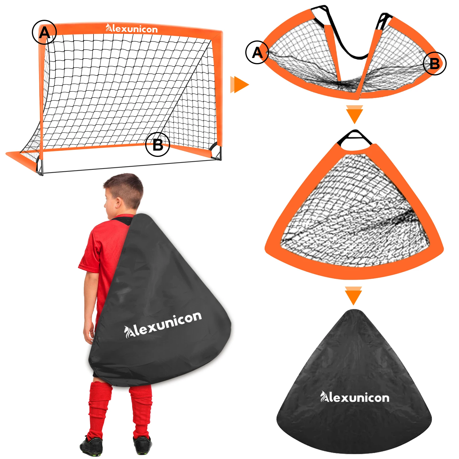 Kids Soccer Goals for Backyard Set,4'x3' Portable Soccer Goal Training Equipment with Ball,Agility Ladder,Cones and Target,Socce