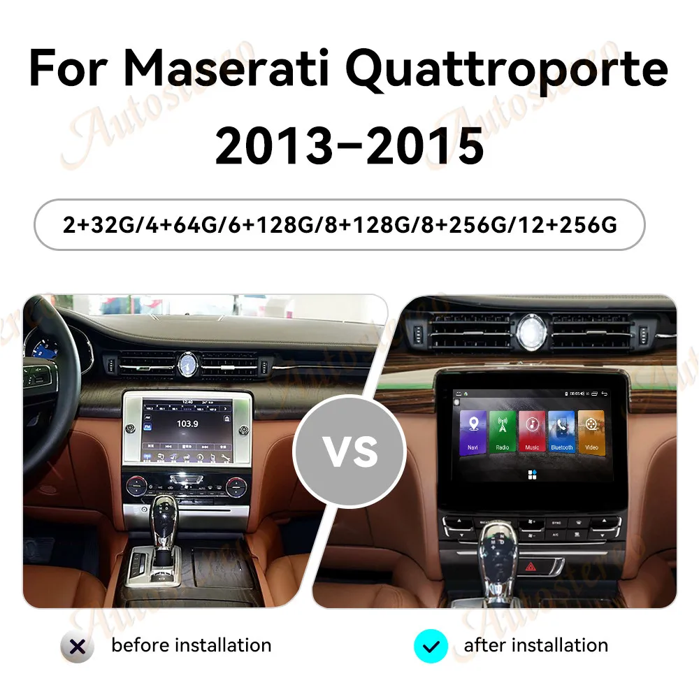 9 inch Automotive Central Multimedia 2 Din Screen Android For Maserati Quattroporte 2013-2015 Car Radio Stereo Receiver Carplay
