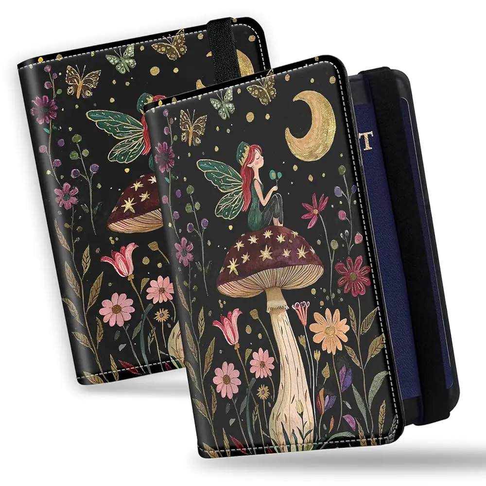 

Passport Holder RFID Blocking Cover Wallet PU Leather Card Case Travel Accessories with Clear Slot for CDC Card,Slim Passport