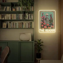 Reader Neon Sign Library Wall Art Decor Witchy Reading Nook Art Bedroom Book Room Dorm Wall Decor Bookish Birthday Gift