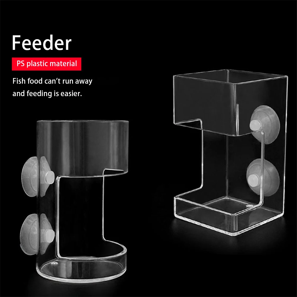 Fish Feeders Aquarium Feeding Ring Floating Food Tray Feeder with Suction Cups Transparent Fish Aquatic Pet Supplies