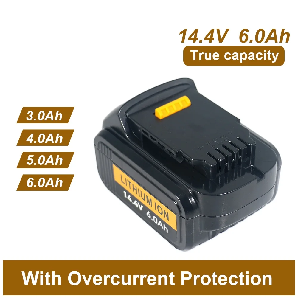 

18650 14.4V 3Ah-6Ah Lithium Battery for Dewalt Rechargeable Tool Battery DCB140 DCB142 DCD735L2 DCF835C2 Power Tool Battery