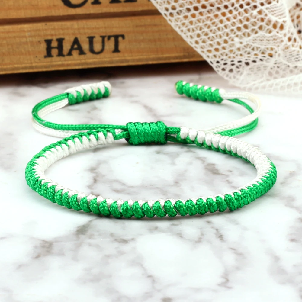 10 Styles Green Braided Bracelets For Women Men String Chain Rope Knots Amulet Gift Tibetan Woven Bracelet Friendship Jewelry