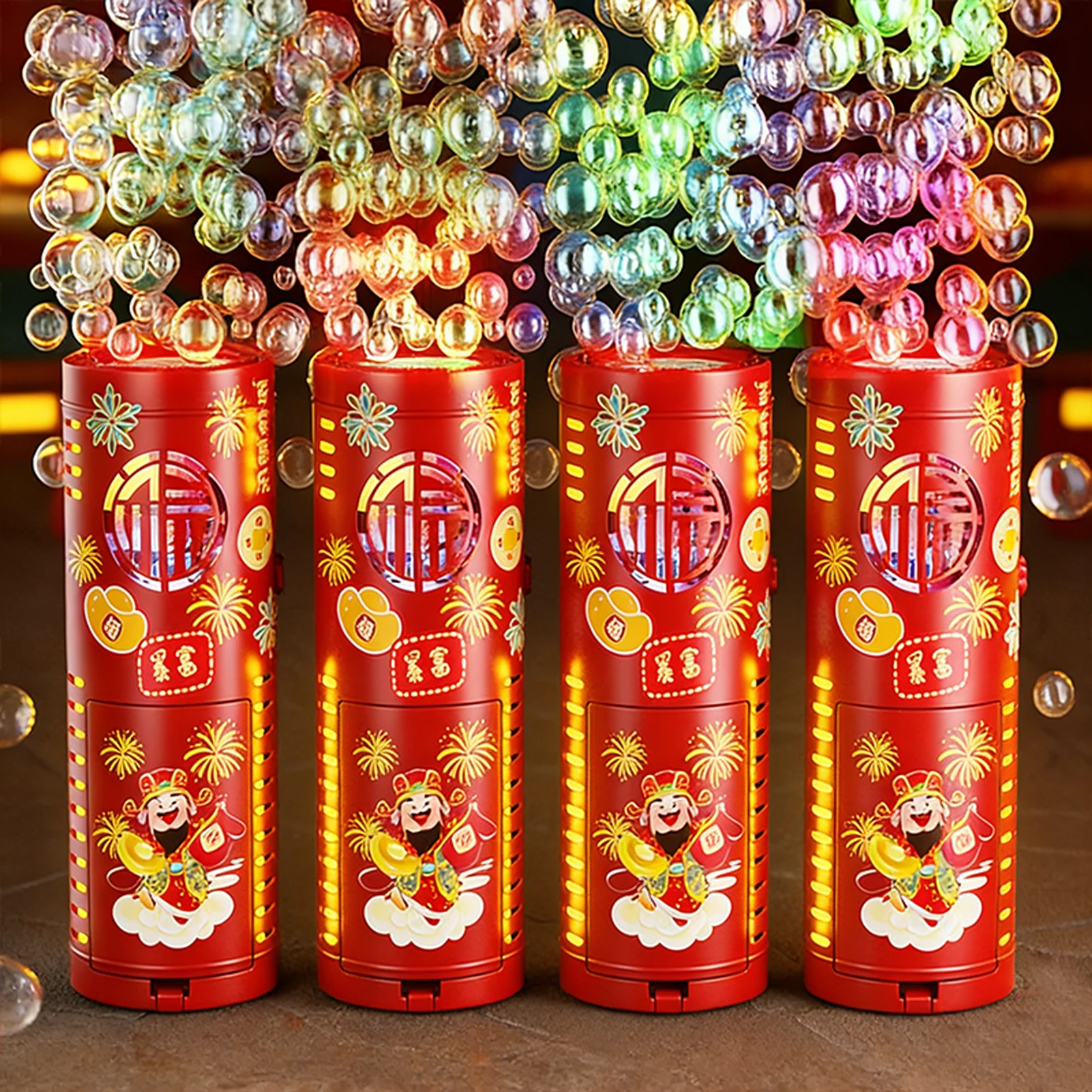 

Портативная автоматическая машина для мыльных пузырей с подсветкой, для украшения свадеб и новогодних вечеринок, китайский Новый год