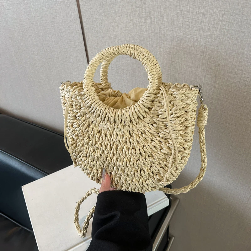 Bohemian Style Straw Handbag High Quality Multi-functional Shopping Bag Suitable For Travel and Vacation