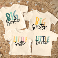 Big Brother Littler Sister Printed Kids Shirt Summer Sibling T-shirt Tops Boys Girls Short Sleeve Tee Clothes Child Retro Outfit