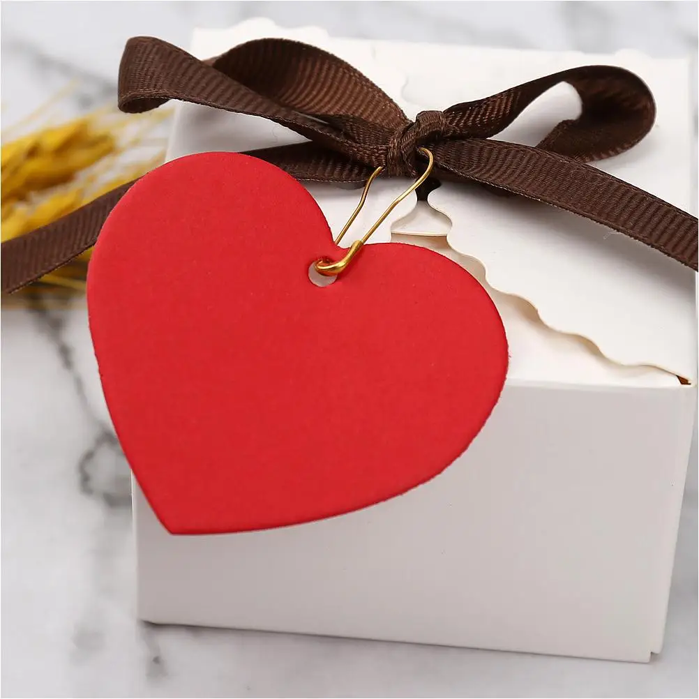 300 قطعة ورق على شكل قلب أحمر ديكور معلق علامات هدايا لعيد الحب الحرفية DIY مشاريع الزفاف الإشارات المرجعية بطاقات الاسم السعر