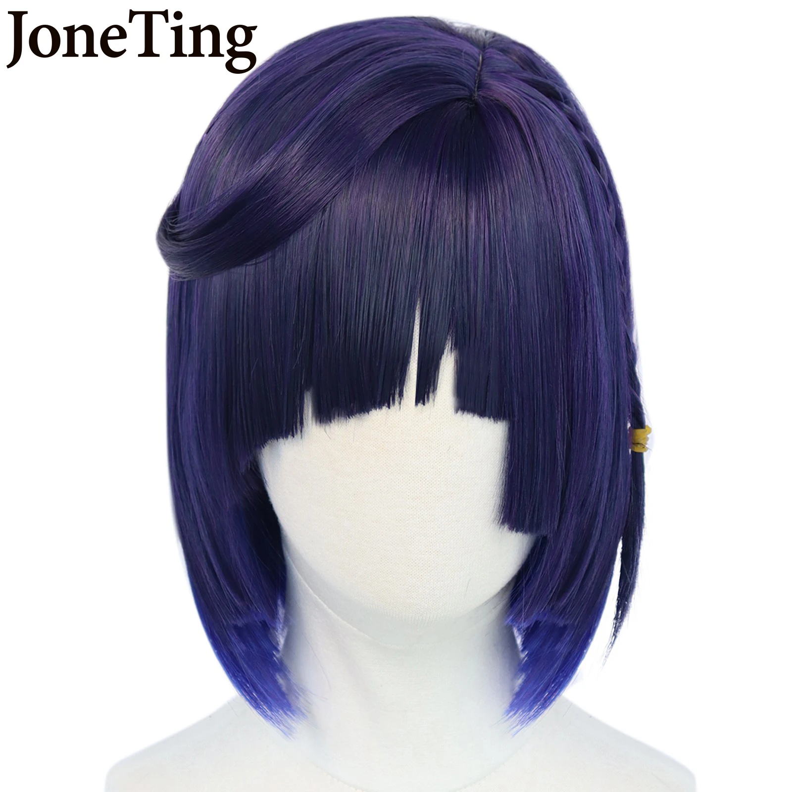 

JT Synthetic Yelan Cosplay Wig Game Genshin Impact Gradient Short Wigs With Braids Heat Resistant Fiber Hair Role Play Wig