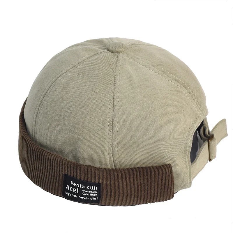 Y2K Vintage Beanie Mütze ohne Visier Docker Brimless Hüte Retro Dome Cord für Männer Frauen Hip Hop Streetwear Winter Herbst Cap – Detail 8
