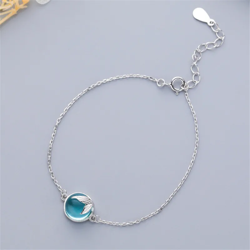 Fashion Crystal Mermaid Tail Charm Bracelet & Bangle For Women Girls Jewelry Wedding Gift dz009