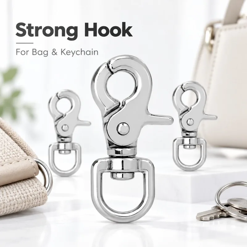 1/2/5/10Pcs 65mm 304 Stainless Steel Bag Strap Buckles Swivel Lobster Clasp Keychain Trigger Snap Hook Carabiner Accessories