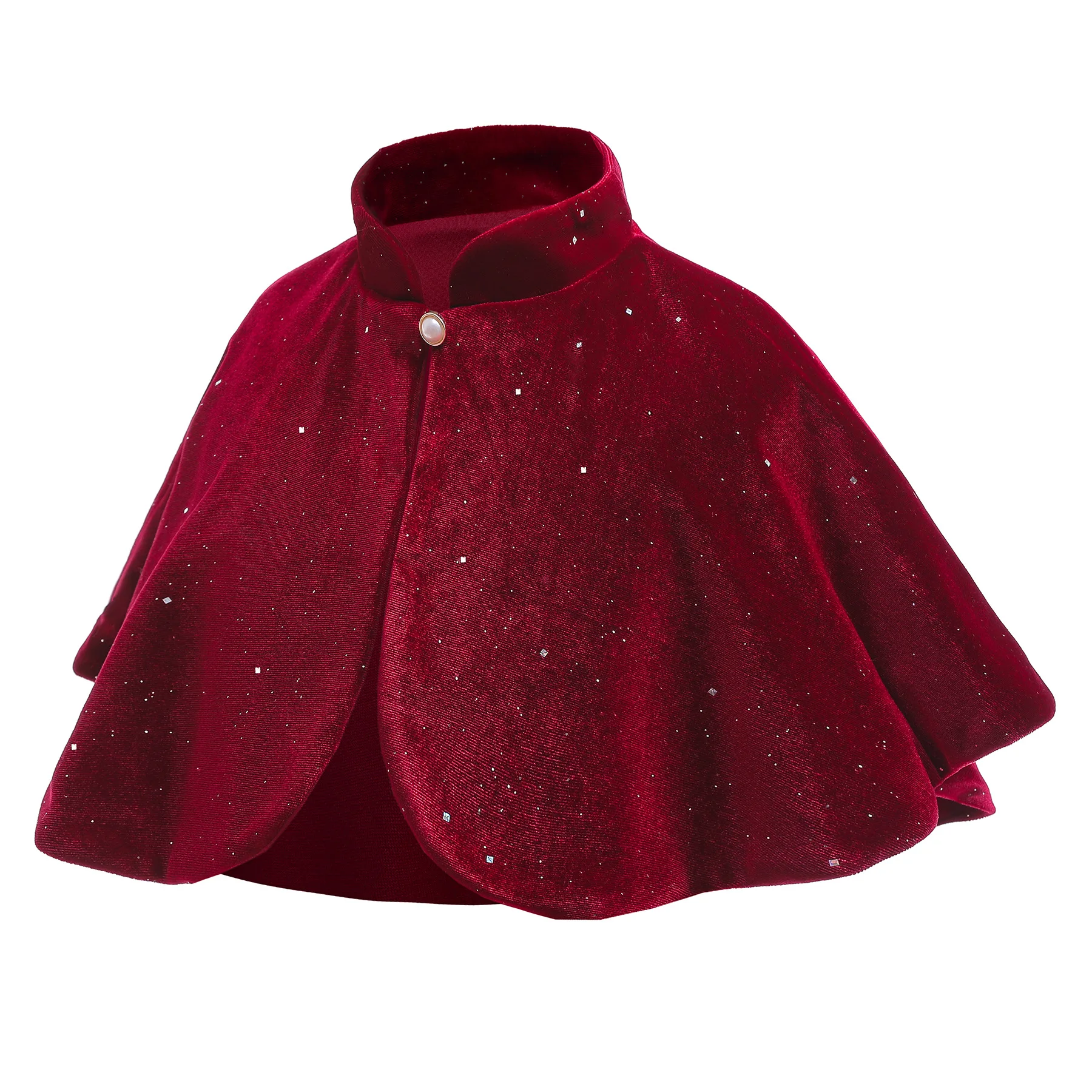 Girls Red Cloak 2023 Christmas Party Shawl Baby Infants Matching Banquet Dress Gold Velvet Poncho Cape Kids Princess Jacket