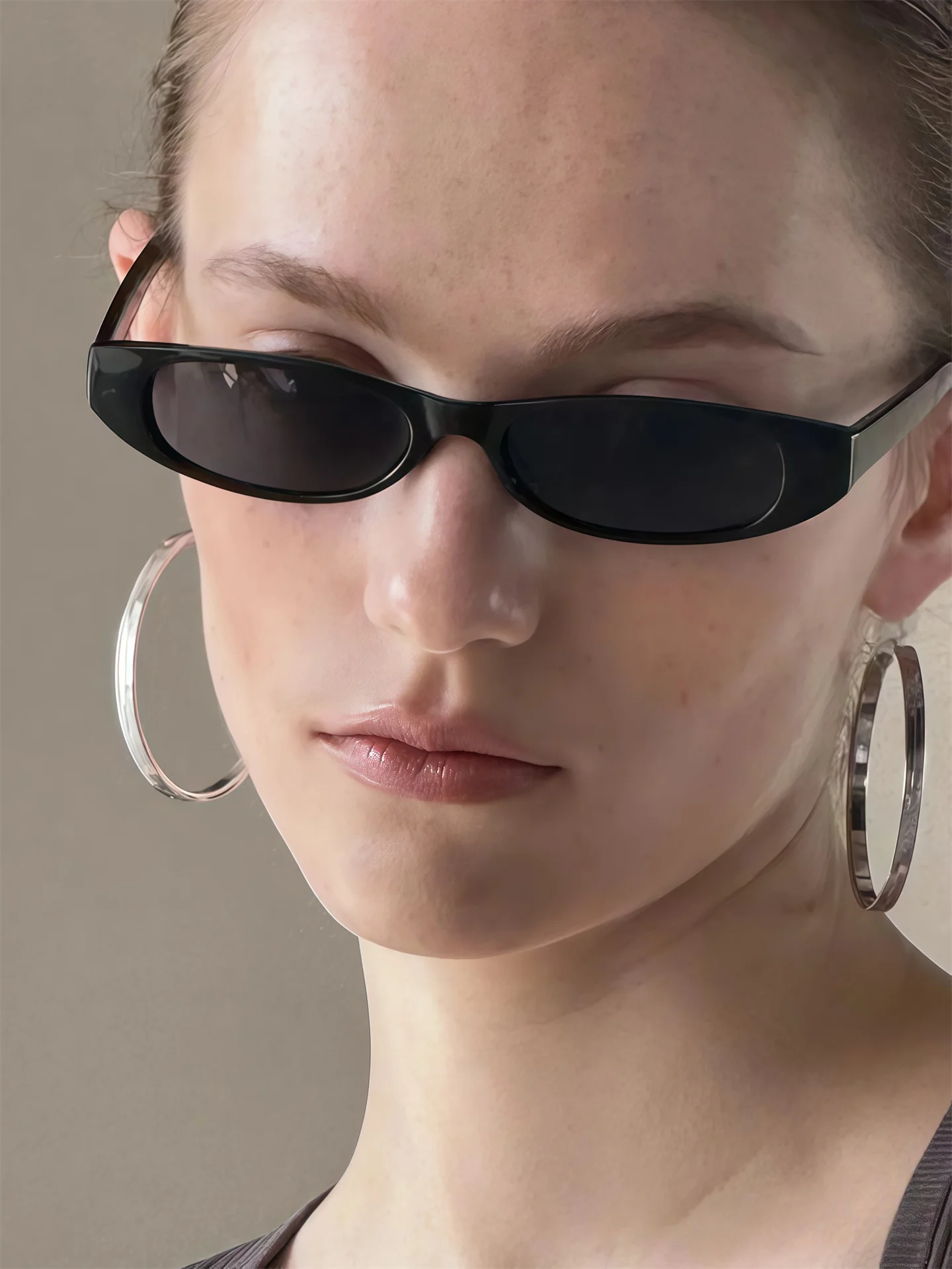 Faionable  Eye Sunglasses Candy Colored Narrow Frame ex UV Protection Comfortable Vintage Sle Sunglasses for Men A...