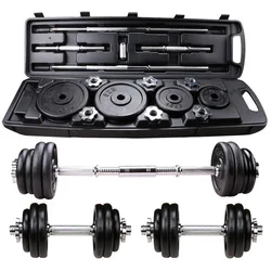 50kg chromed Adjustable free Weight Barbell Dumbbell Set 80/90/100/120lb,home weight lifting Squatting fitness equipment