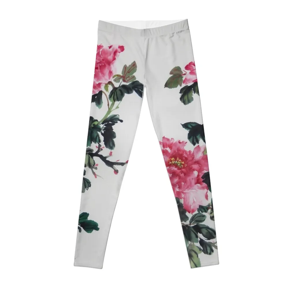 Peony Painting Leggings Women's high waist sport pants Pants sport Womens Leggings