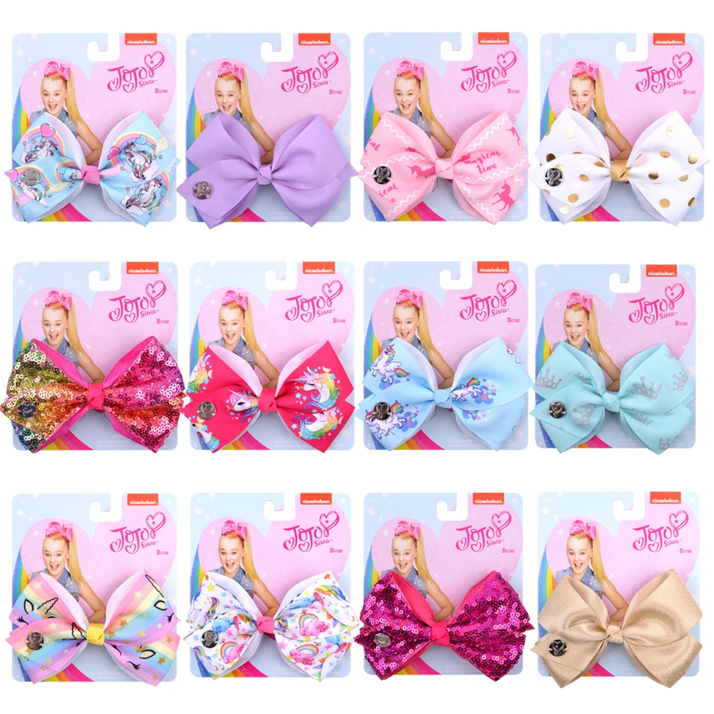 Jojo Siwa Rainbow Printed Knot Ribbon Clip, Acessórios para Cabelo Infantil, Arcos, 4.5 \