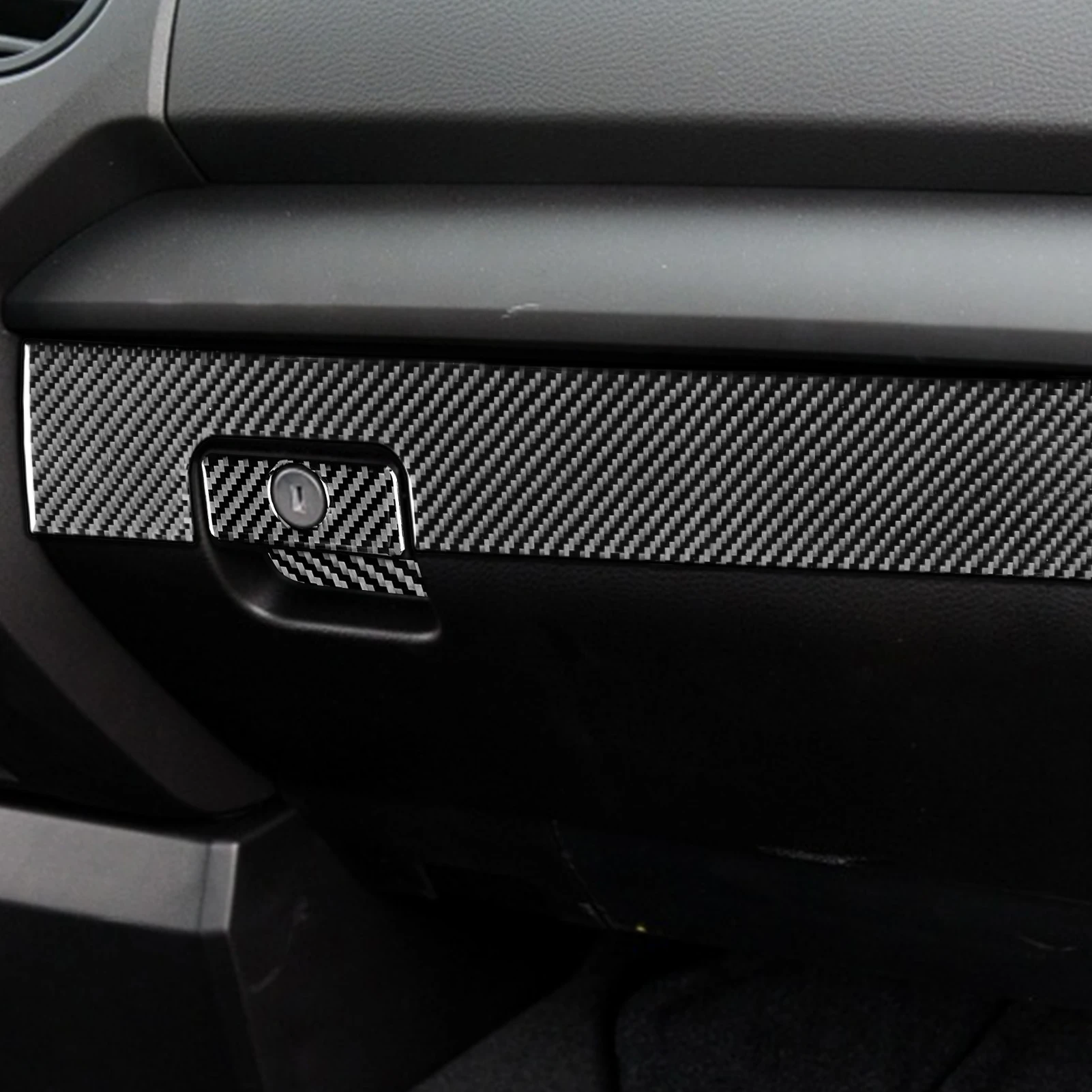 For Toyota Tundra 2014-2021 Real Carbon Fiber Stickers Co-pilot storage Panel Trim Cover Car Accessories Interior decorative