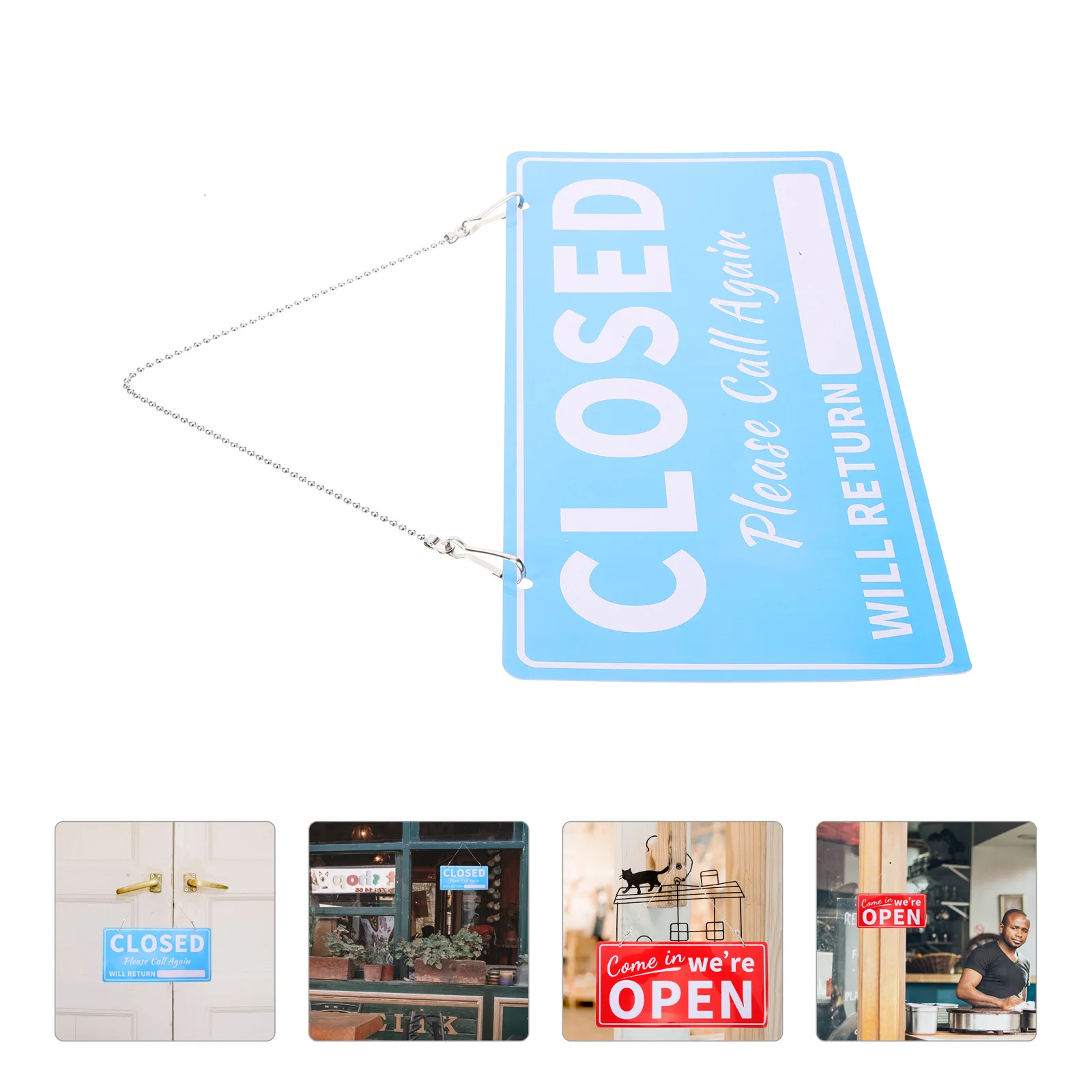 

Business Hours Sign Double Sided Open Closed Door Front Pvc Thick Sun Resistant Fade Proof Market Outdoor Decor
