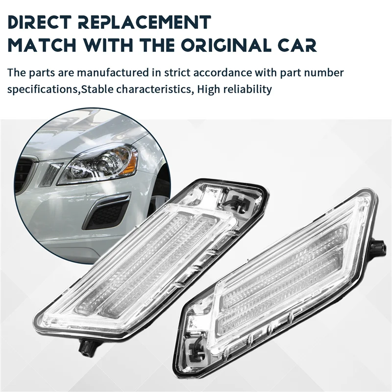 

For Volvo XC60 2009-2013 Car Front Side Fender Corner Light Daytime Running Lamp Turn Signal Lamp Fog Light-N25R