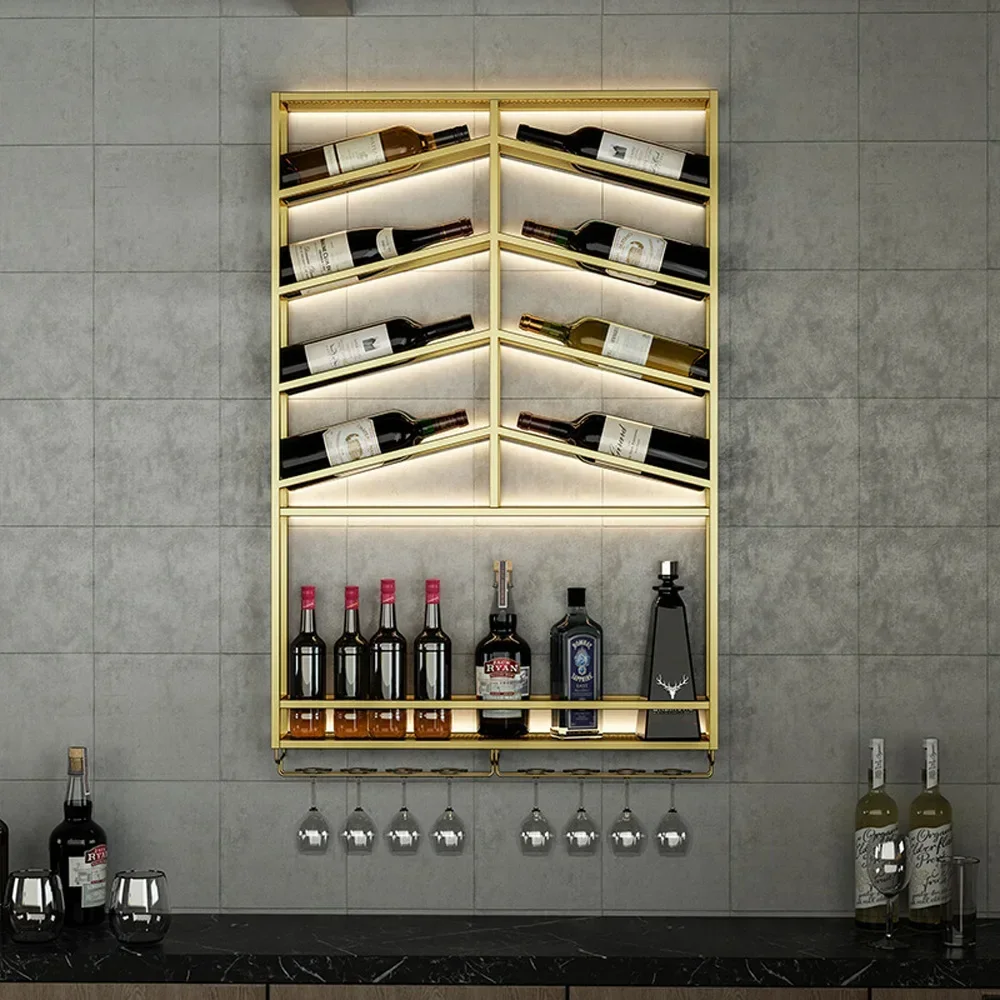 Simple Storage Red wine cabinet Wall mounted  Storage iron display