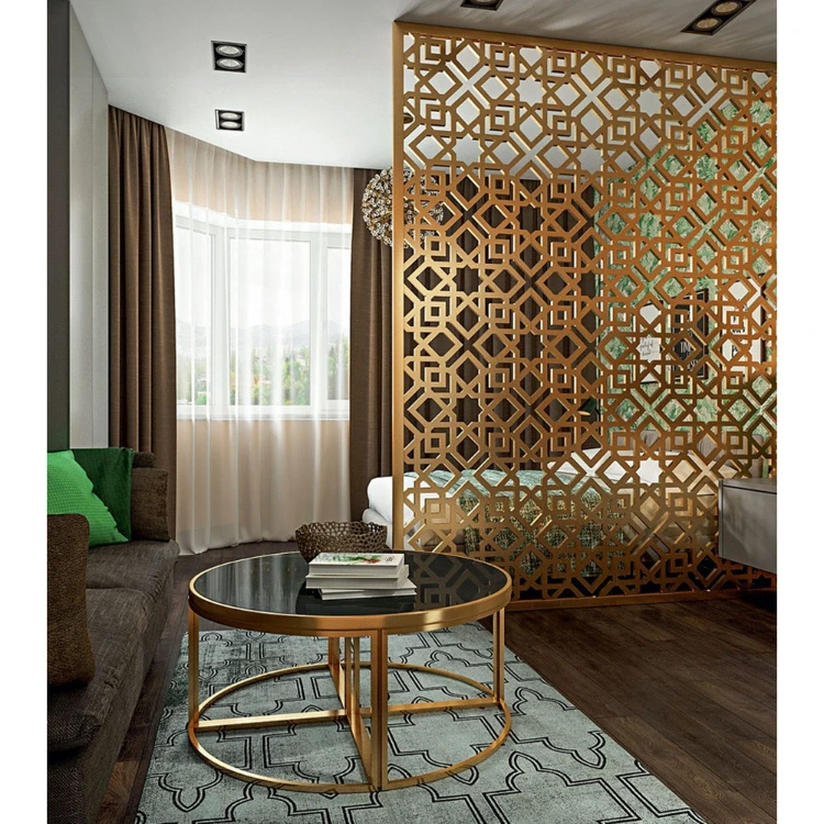 Decorative Screen,Hotel Room Partition Divider Panel Metal Stainless Steel Screen