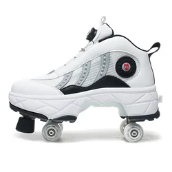 New arrival Dual purpose roller 4 wheels in shoes safety durable adjustable skates comfortable Roller Skating Shoes for adult