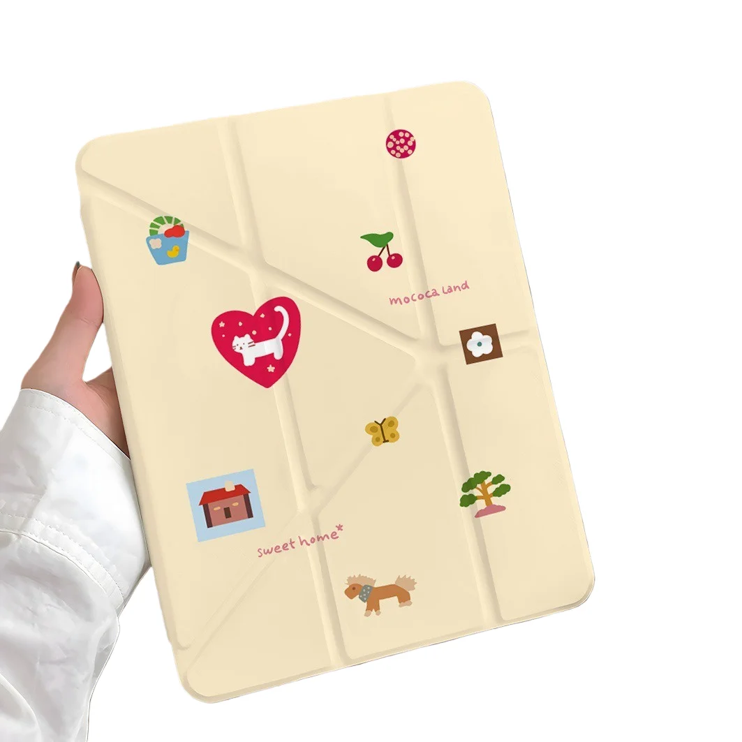 Cat Tree House PenSlot Tablet Case For Mini7 6 iPad Pro2024 2022 2021 2020 2019 2018 2017 11 10 9 8 7 6 5 Air7 6 5 4 3 2 1 Cover
