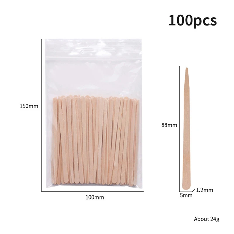 100 Stuks Wegwerp Houten Ontharing Sticks Voor Vrouwen Ontharen Spatel Waxen Tool Voor Gezicht Wenkbrauwen Schoonheidsverzorging