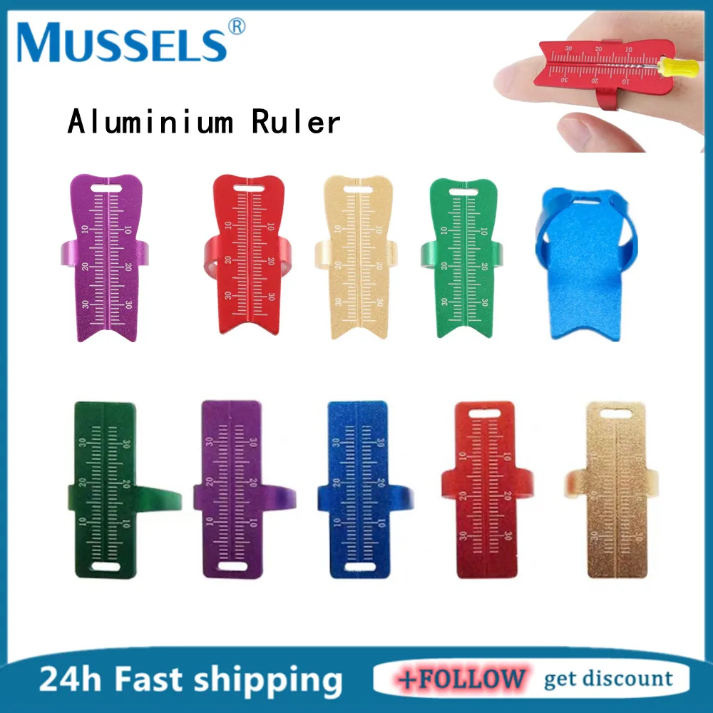 1pc 歯科定規アルミ遠藤指リング定規測定スケールスパン根管測定ツール歯科医歯内療法器具