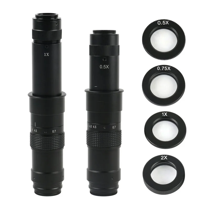 180X 300X Zoom C Mount Industrial Soldering Digital Camera Monocular Parallel Optical Lens Matching Objective Glass Optional