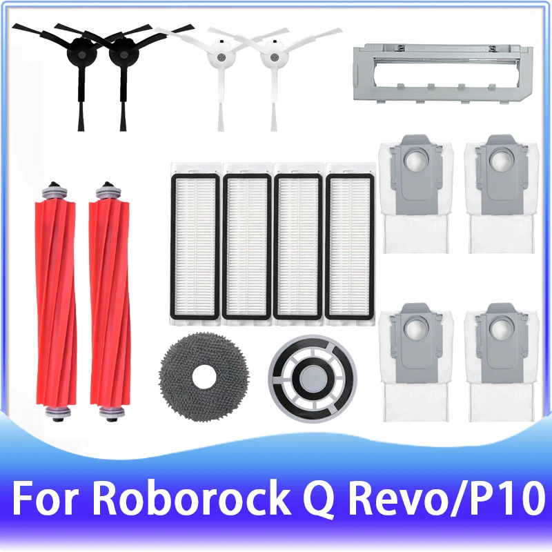 

For Roborock Q Revo / P10 A7400RR Robot Vacuums Main Side Brush Hepa Filter Mop Cloths Rag Dust Bag Spare Part Accessory