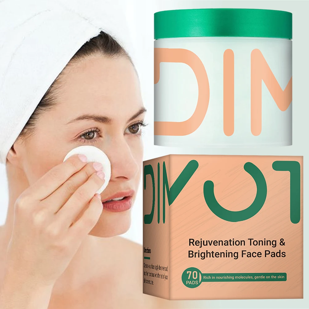 70pcs/Bottles Brightening Tonning Facial Pads Anti Dark Spot Wrinkle Minimizing Toner Pads Skin Cell Renewal Anti-Aging Pads