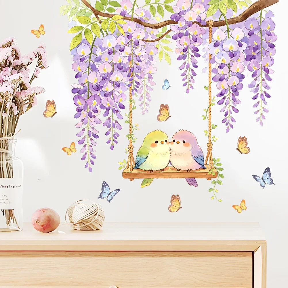 Pvc Wall Decal for wisteria Wall Sticker For Natural Home Aesthetic Natural Aesthetic Appeal High-definition Printing