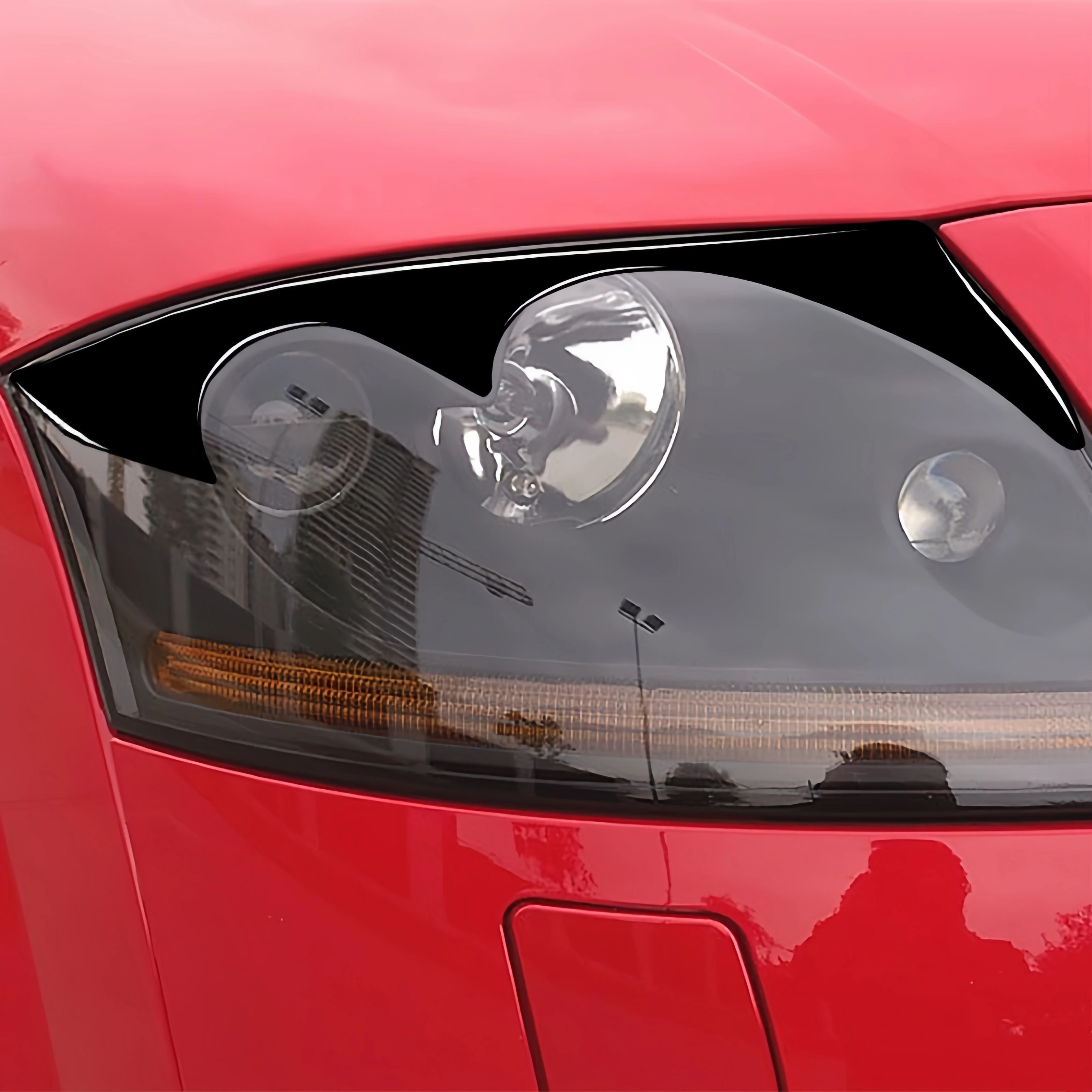 For Audi TT Mk1 1998-2006 Piano Black Car Headlight Eyebrow Eyelid Eyelash Cover Protective Trim Exterior Tuning Accsesories