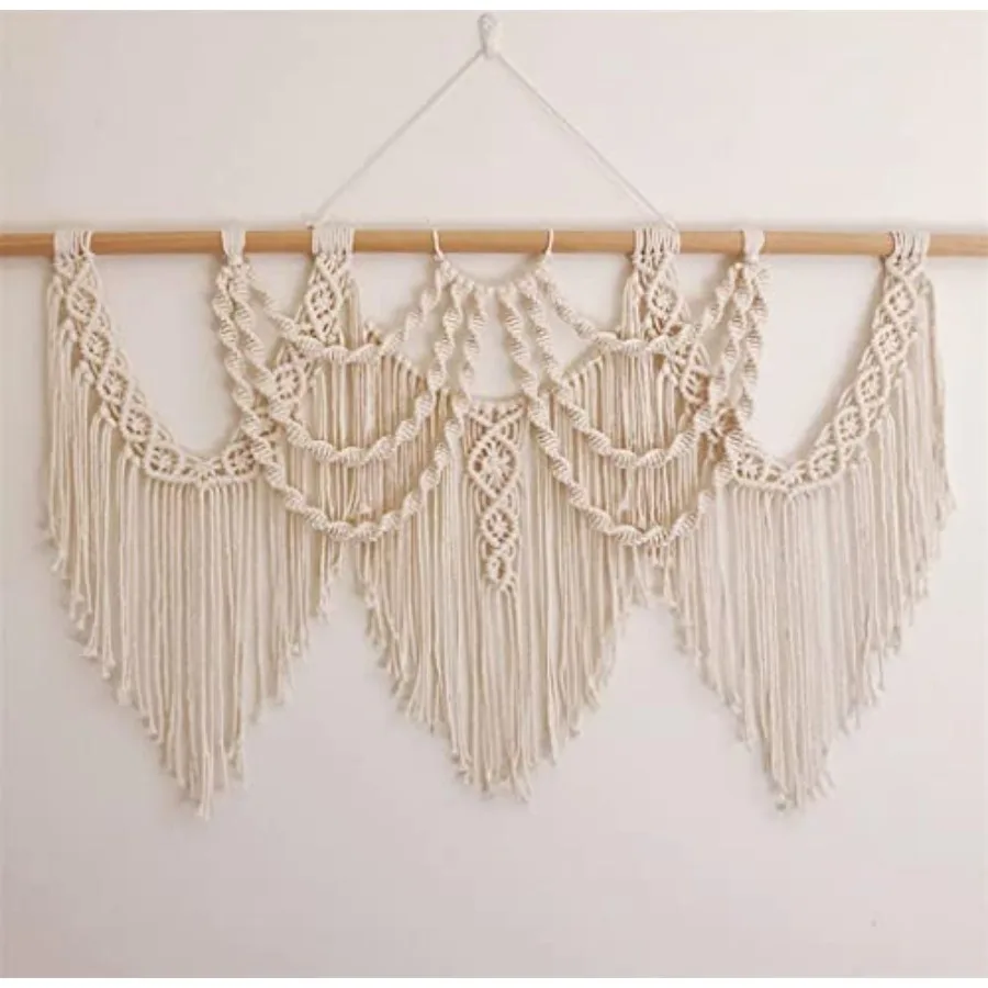 

QLBUJ Large Macrame Wall Hanging Macrame Tapestry Above Headboard Boho Home Decor for Bedroom Living Room Apartment Wedding Par