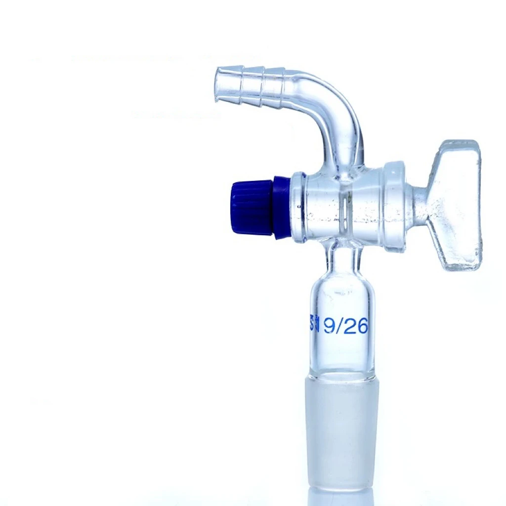 19/26 24/29 29/32,Glass Vacuum Adapter,Bent Hose Connection,Lab Stopcock,Glass Switch Valve