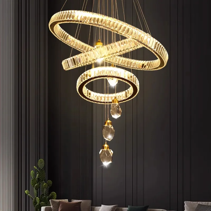 

Modern home decoration crystal chandelier, stair Pendant lamp, living room Pendant lights, interior lighting