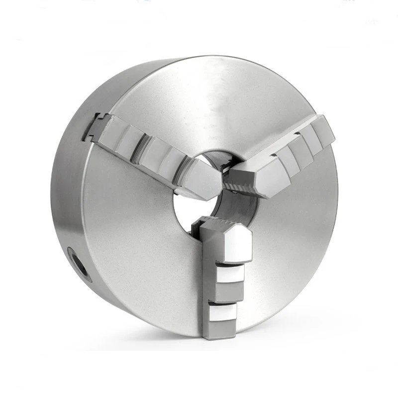 

K21-250 Manual Lathe Chuck Ring Front Through Three-Jaw Chuck with Six M10 Screw Holes Positive Negative Jaws Steel Material