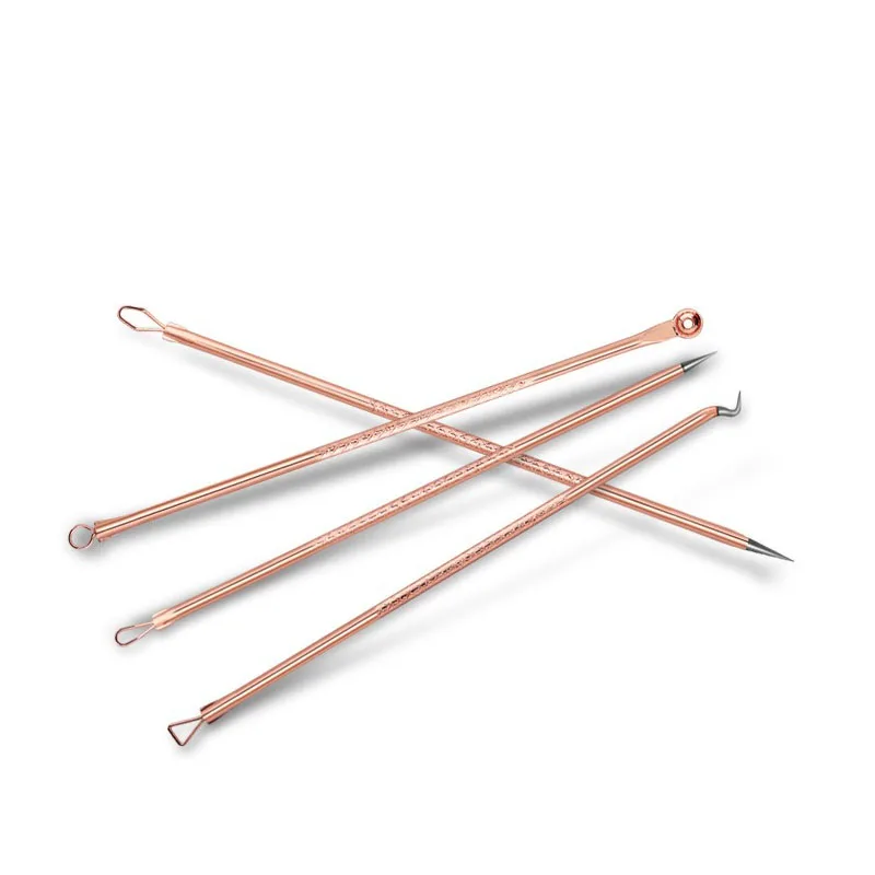 Novo 4 pçs ferramenta de espinha ferramentas de remoção de cravo retirar remover cravos e cravos ferramenta de limpeza rosa ouro tira fcz04