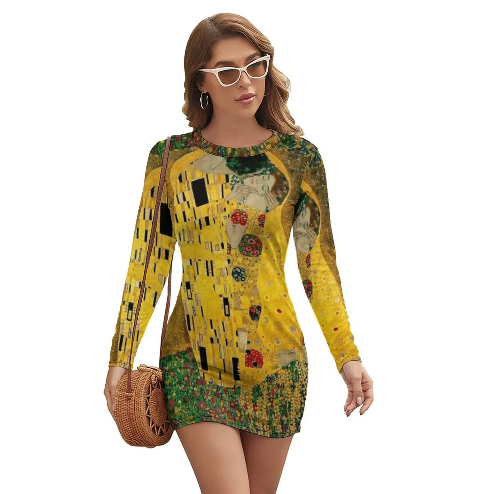 

The Kiss by Gustav Klimt Liebespaar - The Lovers Long-sleeved Dress women clothing 2024 new arrivals Aesthetic clothing