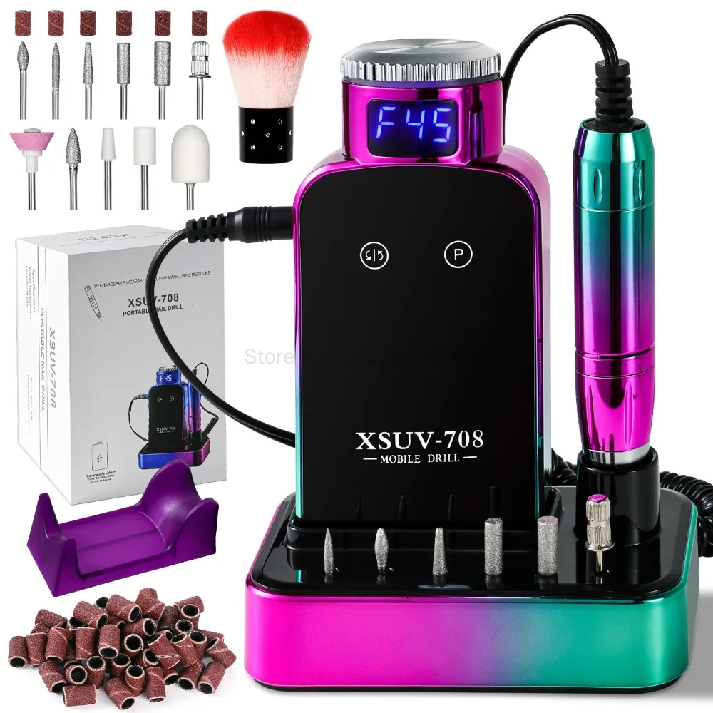 

Brushless 40000RPM Rechargeable Electric Nail Drill Machine With USB Nail Polish Remover Drill Set Manicure Sander Low Noise