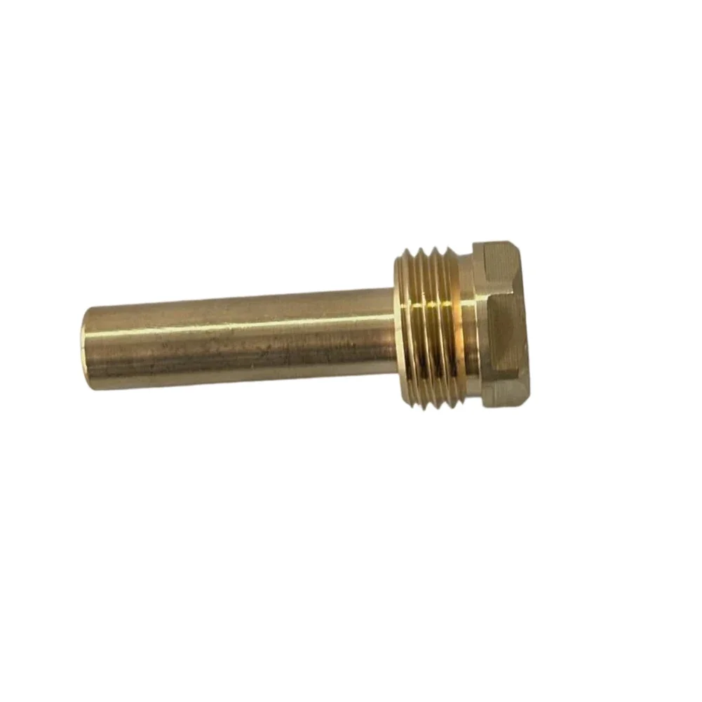 Easy Installation Brass Tube Temperature Sensor Boiler Adapter 56mm Copper Bushing Solid Brass Sleeve Heating System Maintenance